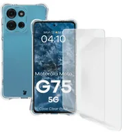 Etui i futerały do telefonów - Bizon Elastyczne etui + 2x folia na ekran Case Clear Pack do Motorola Moto G75 5G - miniaturka - grafika 1