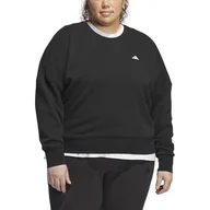 Bluzy damskie - adidas Damska bluza ESSENTIALS SMALL LOGO FEEL COZY INCLUSIVE, 4XL (rozmiar plus) czarno-biała - miniaturka - grafika 1