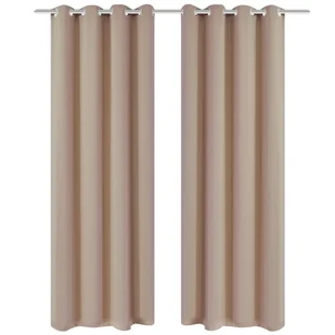 Zasłony zaciemniające z kółkami, 2 szt., 135 x 175 cm, kremowe - Zasłony - miniaturka - grafika 1