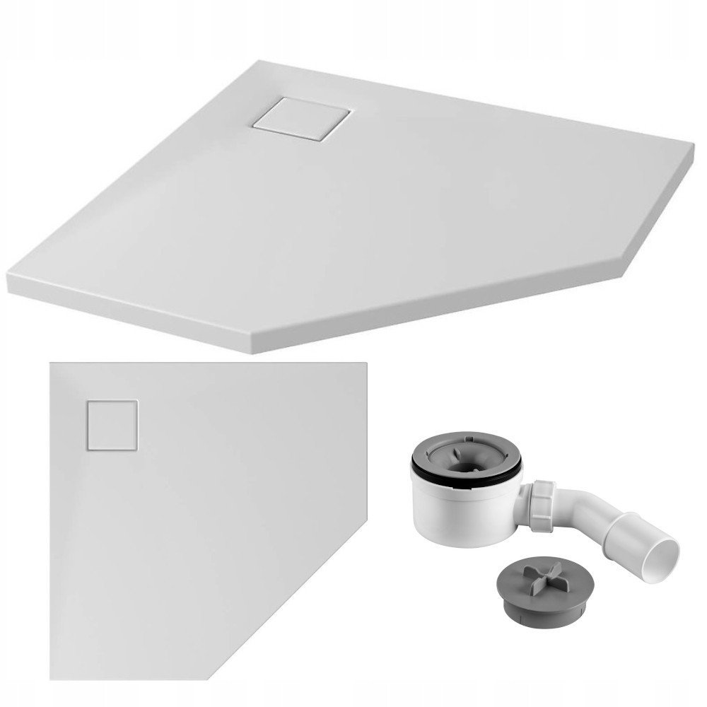 Cersanit brodziki pięciokątne SET B545 TAKO SLIM 90x4 + Syfon S601-129