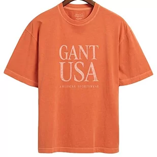 GANT Męski t-shirt Sunfaded USA, Apricot Orange, M - Koszulki męskie - miniaturka - grafika 1