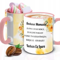 Kubki - Kubek z Piankami DLA MAMY OD CÓRKI Prezent Biało Różowy Kreator - miniaturka - grafika 1