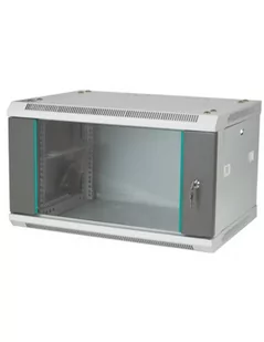 Szafka rack wisząca 19&quot; 4U 600x450, niedzielona, drzwi szklane jednoskrzydłowe, tył osłona pełna, osłony boczne zamykane na kluc - Pozostałe akcesoria sieciowe - miniaturka - grafika 1