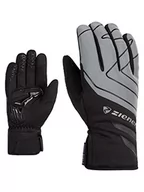 Rękawiczki - Ziener Unisex DALY rękawiczki rowerowe, zimowe |wodoszczelne, Soft-Shell, wyściełane, czarno-metaliczny srebrny, 6,5 - miniaturka - grafika 1