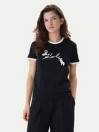 Koszulki i topy damskie - KARL LAGERFELD T-Shirt B1W17040 Czarny Slim Fit - miniaturka - grafika 1