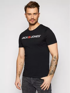 Koszulki męskie - Jones Jack T-Shirt Jjecorp Logo 12137126 Czarny Slim Fit - grafika 1