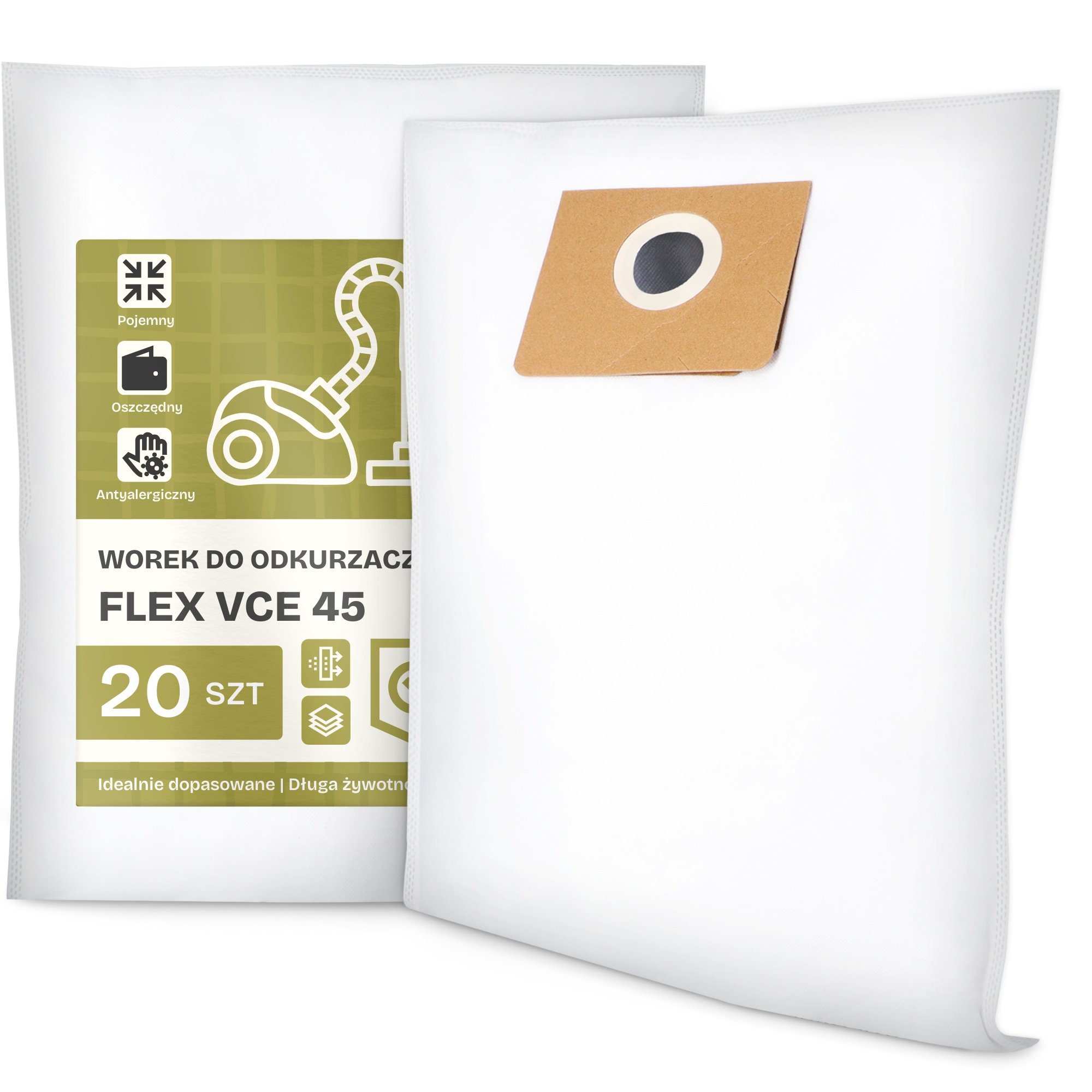 20x Worek do Odkurzacza Flex Vce 45 Syntetyczny Duży Mocny Torba Worki G9