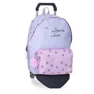 Torby na laptopy - Pepe jeans Becca Plecak na laptopa Podwójna komora z wózkiem fioletowym 31x44x17,5 cm Poliester 23,87L, Fioletowy, Talla única, Plecak na laptopa Podwójna komora z wózkiem - miniaturka - grafika 1