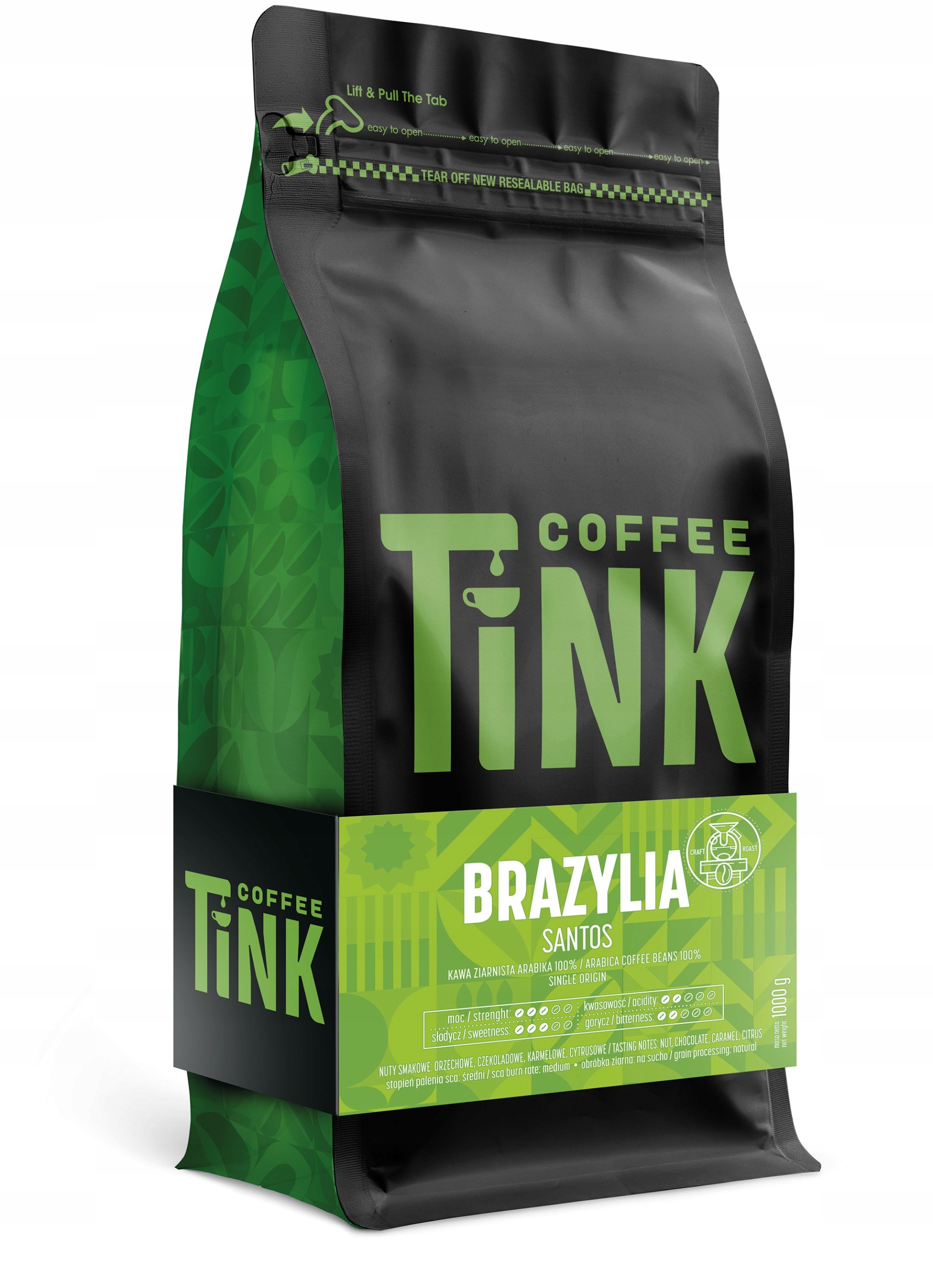 Kawa Ziarnista Arabica Brazylia Coffee Tink 1KG