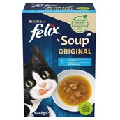Mokra karma dla kotów - Felix Soup Original Uzupełniająca karma dla kota 6 x 48 g - miniaturka - grafika 1