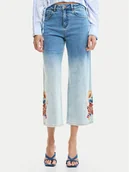 Spodnie damskie - Desigual Jeansy Coco 26SWDD20 Niebieski Straight Fit - miniaturka - grafika 1