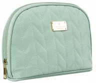 Kosmetyczki, organizery i kuferki - Praktyczna kosmetyczka damska w kolorze zielonym pokryta jodełkowym wzorem - Peterson - miniaturka - grafika 1