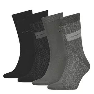 Calvin Klein Męskie skarpety z naszywkami, szary (Stone Grey/Black), rozmiar uniwersalny - Skarpetki damskie - miniaturka - grafika 1