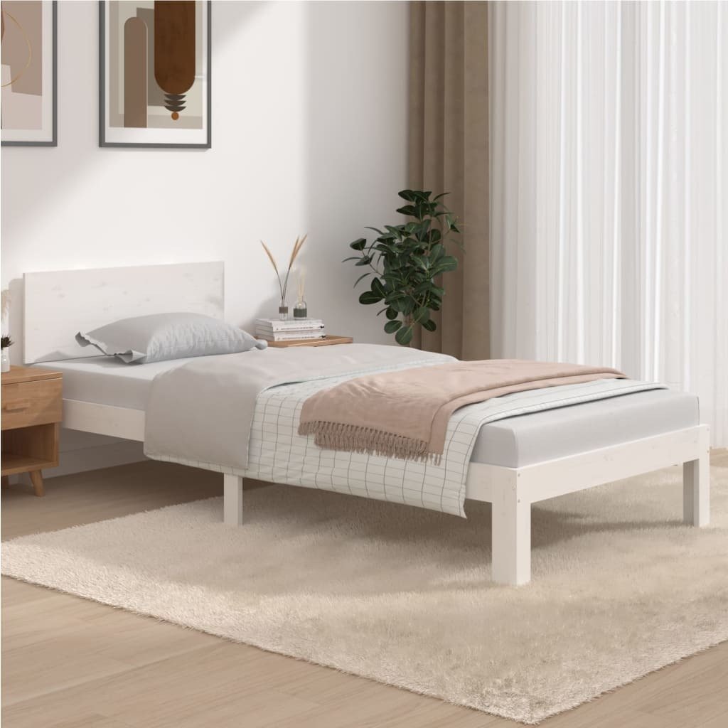 Łóżko z litego drewna sosna biała 90x200 cm