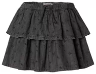 Spódnice - Noppies Kids Dziewczęca spódnica z tkaniny kokosowej, ciemny szary Wash-P530, 134 - miniaturka - grafika 1