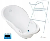 Wanienki dla dzieci - WANNA "ZESTAW 4w1" DLA DZIECKA TEGA WANIENKA DUŻA TERMOMETR KOREK STOJAK - miniaturka - grafika 1