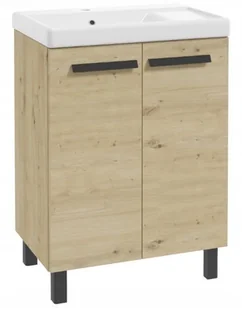 Szafka łazienkowa stojąca z umywalką z ociekaczem 80x60cm Dąb artisan Bonita - Szafki łazienkowe - miniaturka - grafika 1