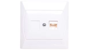 Ospel Gniazdo komputerowe pojedyncze. kat. 5e FOREX Akcent BIAŁY GPK-1A/F/00 - Gniazdka elektryczne - miniaturka - grafika 1