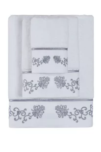 Ręcznik 50x100 DIARA cm Biały / szary haft - Ręczniki Ręcznik 50x100 DIARA cm Biały / szary haft - Ręczniki - miniaturka - grafika 1