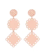 Kolczyki - Długie kolczyki z różowego złota z rozetkami - miniaturka - grafika 1