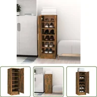 Szafki na buty - The Living Store Stojak na buty dąb wędzony 32x35x92 cm materiał drewnopochodny - miniaturka - grafika 1