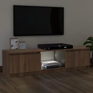 Lumarko Szafka pod TV z LED, brązowy dąb, 120x30x35,5 cm - Szafki RTV - miniaturka - grafika 6