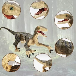 Dinozaur Velociraptor zdalnie sterowany pilot port usb dźwięki QX024B - Zabawki zdalnie sterowane - miniaturka - grafika 3