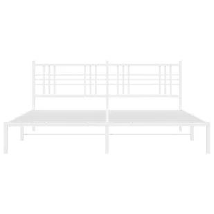 Metalowa rama łóżka z wezgłowiem, biała, 183x213 cm - Łóżka - miniaturka - grafika 5