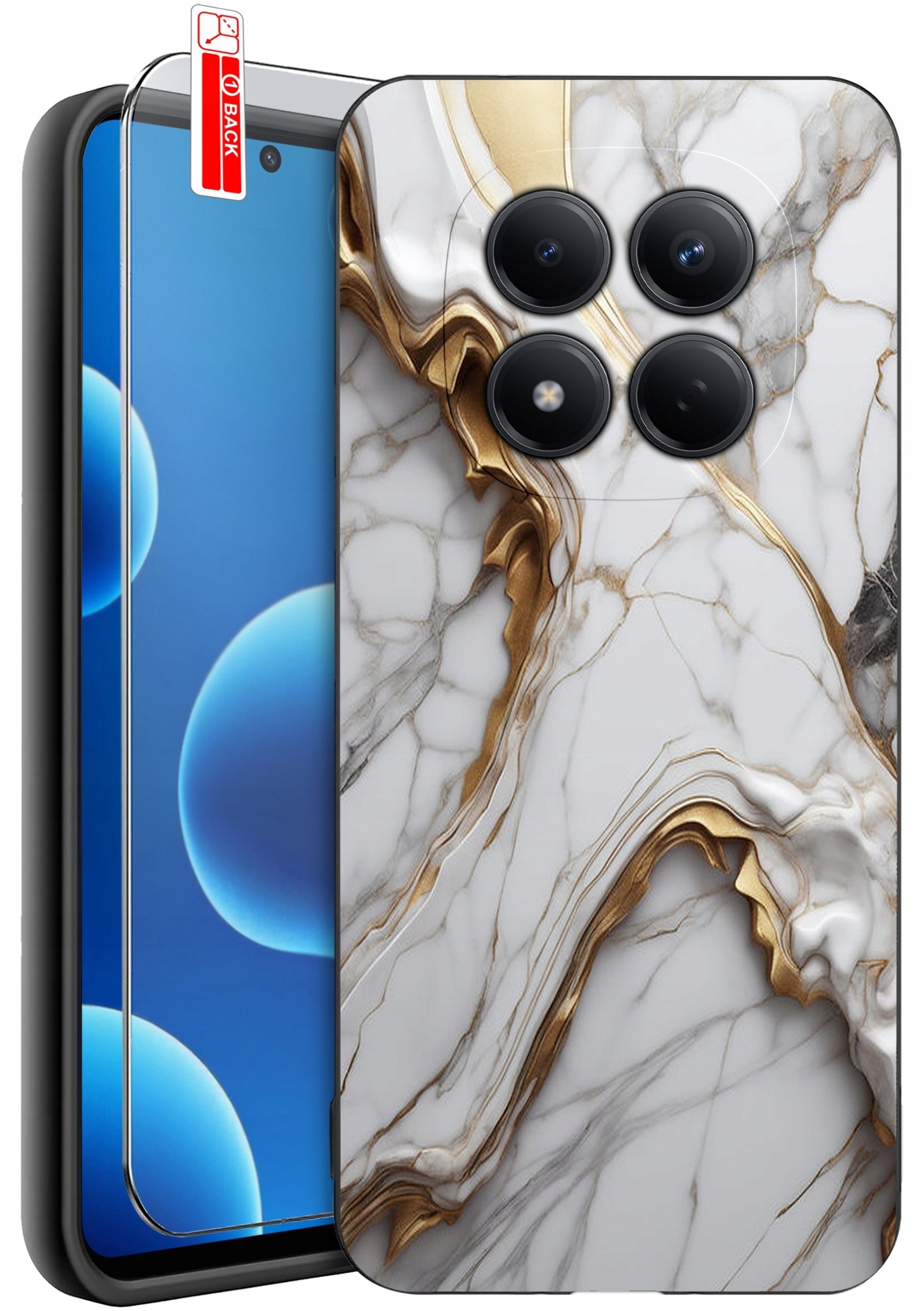krainaGSM Etui Do Xiaomi Redmi Note 15 Pro 5G Wzory Silikonowe Matt Case + Szkło