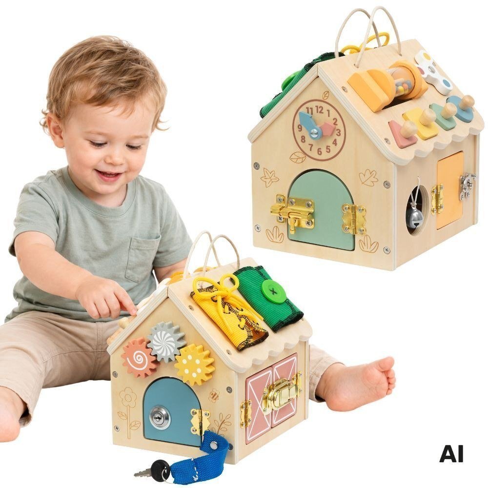 Tooky Toy TOOKY TOY Drewniany Domek Manipulacyjny