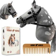Maskotki i pluszaki - HOBBY HORSE KOŃ NA KIJU KONIK GŁOWA KONIA SZARY Z BIAŁYM + GRZEBIEŃ + PUDEŁKO [M-HORSE7-P] - miniaturka - grafika 1