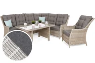Meble ogrodowe - Narożny zestaw mebli ogrodowych prawy Alicante Light Grey / Grey Melange - miniaturka - grafika 1