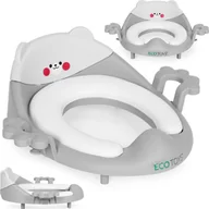 Nocniki - Nakładka na toaletę dla dzieci uchwyty miękka poduszka szara ECOTOYS EDUKAMP - miniaturka - grafika 1