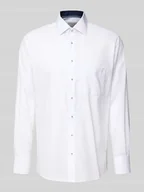 Koszule męskie - Koszula biznesowa o kroju regular fit z bawełny z kołnierzykiem typu kent - miniaturka - grafika 1