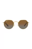 Okulary dla dzieci - Ray-Ban okulary przeciwsłoneczne dziecięce Junior Jack kolor brązowy 0RJ9565S-Polarized - miniaturka - grafika 1