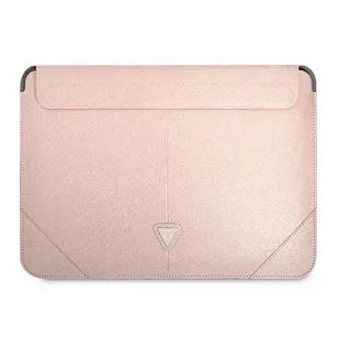 Guess Sleeve GUCS16PSATLP 16" różowy /pink Saffiano Triangle Logo GUE001826-0 - Torby na laptopy - miniaturka - grafika 2