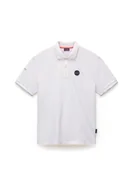 Koszulki męskie - polo uomo napapijri e-badge np0a4ida 2061 white heron - miniaturka - grafika 1