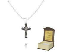 Biżuteria dla dzieci - Srebrny łańcuszek + KRZYŻYK PRAWOSŁAWNY 60cm F1K26 - miniaturka - grafika 1