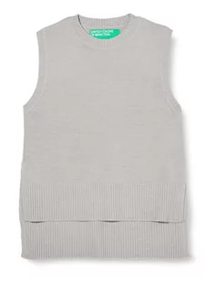 United Colors of Benetton Kamizelka damska sweter, Szary Melange Średni 501, L - Kamizelki damskie - miniaturka - grafika 1