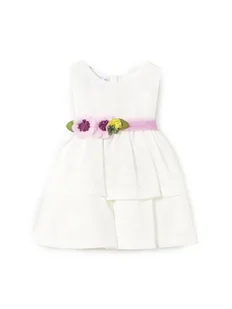 Mayoral Sukienka elegancka 1911 Biały Regular Fit - Sukienki i spódniczki dla dziewczynek - miniaturka - grafika 1