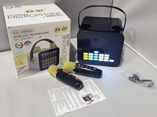 Głośnik kwadratowy ze światłem 2 mikrofony EDUKAMP - Głośniki przenośne - miniaturka - grafika 1