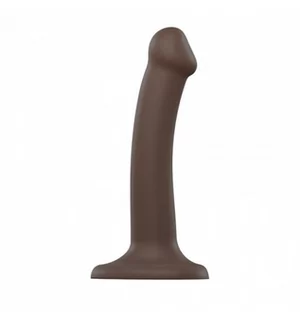 Dilda analne - strap-on-me Silicone Bendable Dildo Double Density Chocolate XL - grafika 1