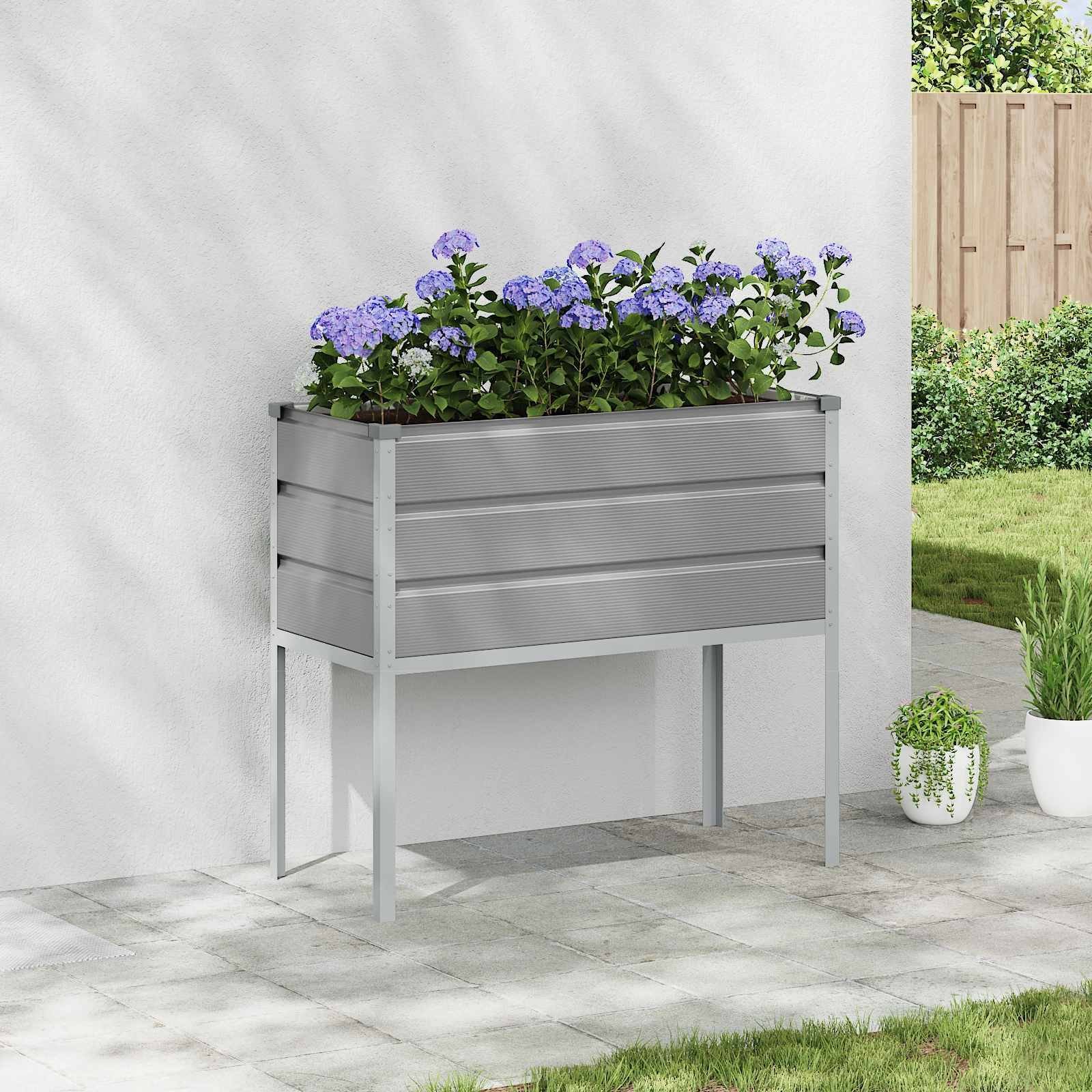 vidaXL Donica Jasnoszary 100 x 45 x 90 cm Stal Galwanizowana