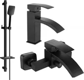 Zestawy baterii łazienkowych - Mexen Libra DQ62 zestaw wannowy, czarny - 745103DQ62-70 - miniaturka - grafika 1