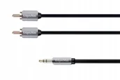 Kable - Kruger&Matz Kruger Matz Przewód Jack 3,5mm - 2x RCA czarny - 3m LEC-16585 - miniaturka - grafika 1