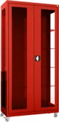 Meble i wyposażenie gabinetów medycznych - MDB/2k.3020 mobilna szafa lekarska 2-skrzydłowa 1-komorowa czerwona na kołach - miniaturka - grafika 1