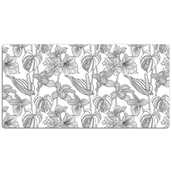 Podkładki na biurko - Mata z nadrukiem na biurko Kwiaty kontury 120x60 cm, Dywanomat - miniaturka - grafika 1