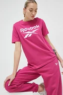 Koszulki sportowe damskie - Reebok t-shirt damski kolor różowy - miniaturka - grafika 1