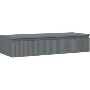 Mexen Rivel szafka łazienkowa podumywalkowa 120 cm z blatem, 1 szuflada, ryflowana , grafit mat - 91A20-12023-1-BFC66 - Szafki łazienkowe - miniaturka - grafika 1