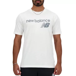 Koszulka New Balance MT41905WT - biała - Koszulki sportowe męskie - miniaturka - grafika 1